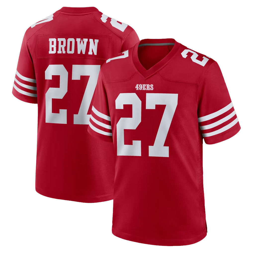 Kooe SF.49ers #27 Ji'Ayir Brown Player Red Game Home Stitched Jerseys