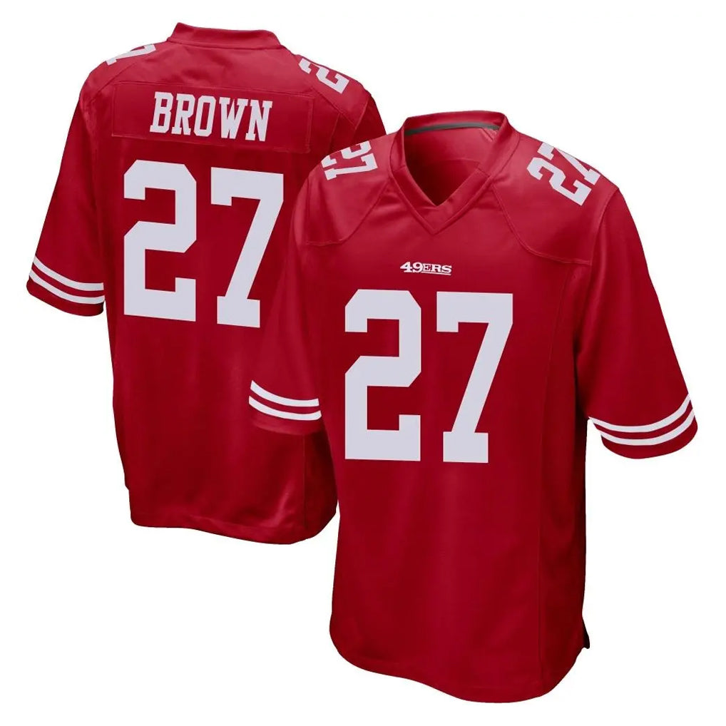 Kooe SF.49ers #27 Ji'Ayir Brown Player Red Home Game Stitched Jerseys
