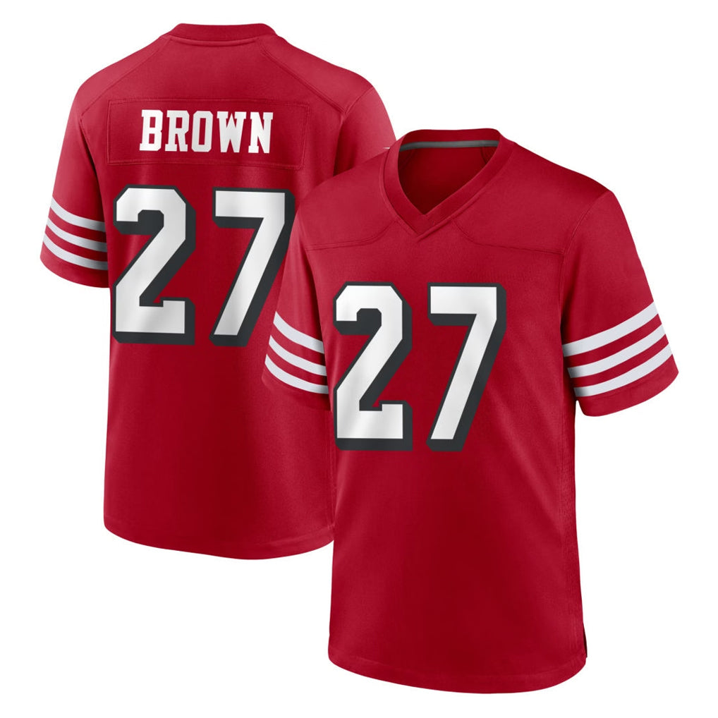 Kooe SF.49ers #27 Ji'Ayir Brown Player Red Limited Alternate Home Game Stitched Jerseys