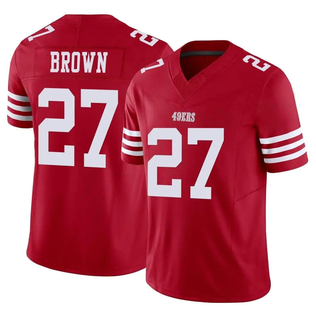 Kooe SF.49ers #27 Ji'Ayir Brown Player Red Limited Vapor F.U.S.E. Home Game Stitched Jerseys