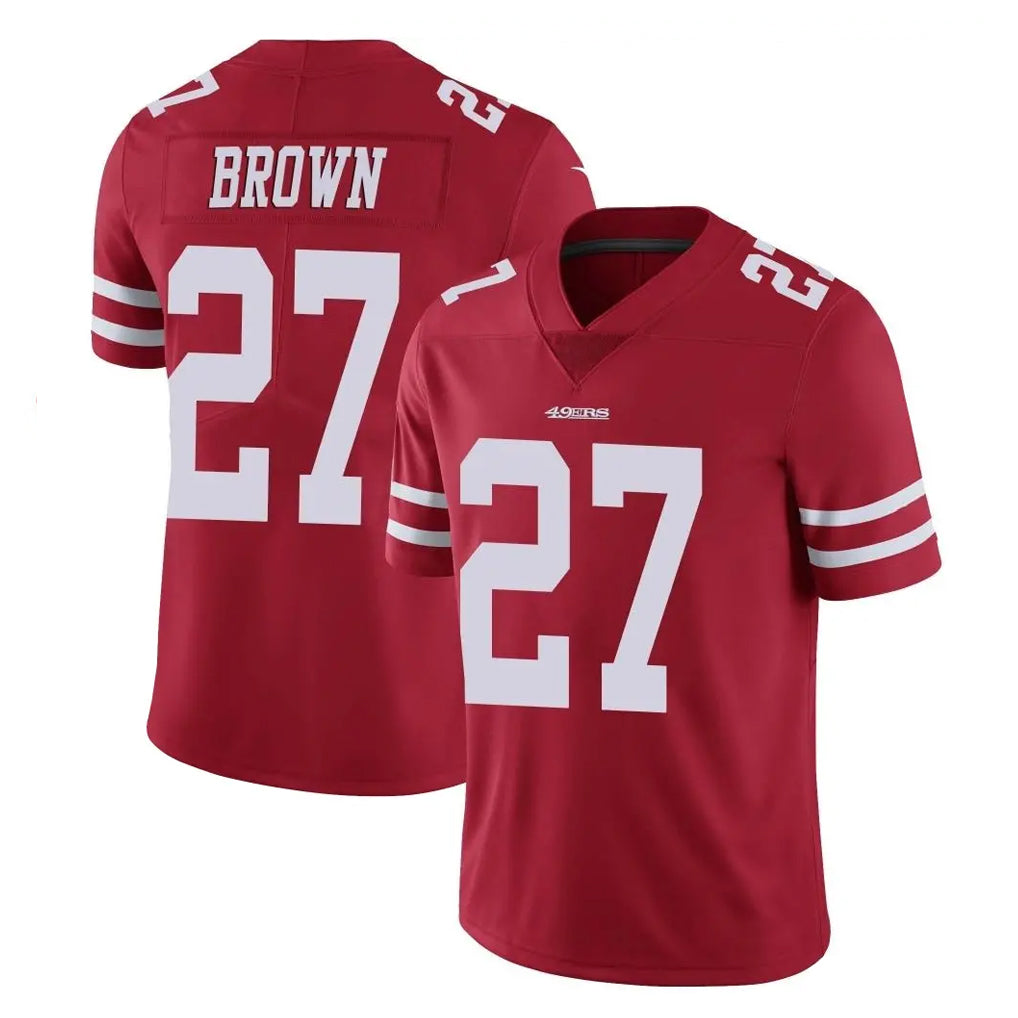 Kooe SF.49ers #27 Ji'Ayir Brown Player Red Limited Vapor Untouchable Home Game Stitched Jerseys