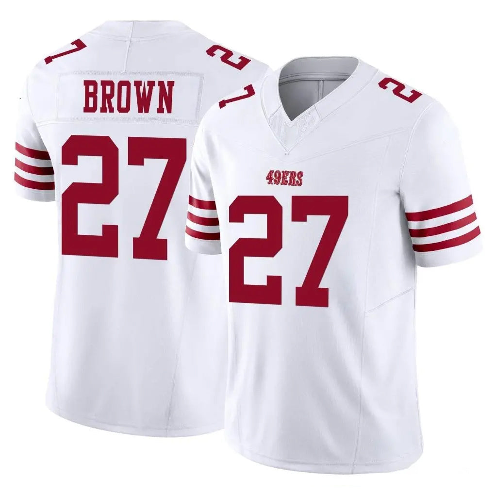 Kooe SF.49ers #27 Ji'Ayir Brown Player White Limited Vapor F.U.S.E. Home Game Stitched Jerseys