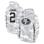 Kooe SF.49ers #2 Deommodore Lenoir Player Arctic Camo Limited Salute to Service Pullover Hoodies Game Stitched Jerseys