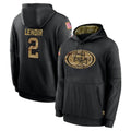 Kooe SF.49ers #2 Deommodore Lenoir Player Black Salute to Service Sideline Performance Pullover Hoodies Home Game Stitched Jerseys
