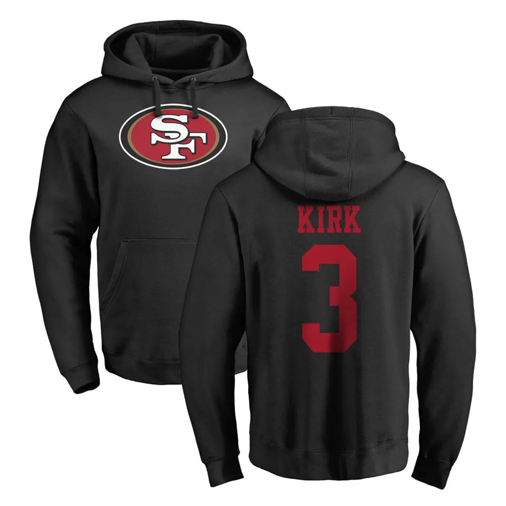 Kooe SF.49ers #3 Christian Kirk Player Black LOGO Pullover Hoodies Home Game Stitched Jerseys