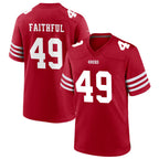 Kooe SF.49ers #49 The Faithful Player Scarlet Home Game Football Jerseys