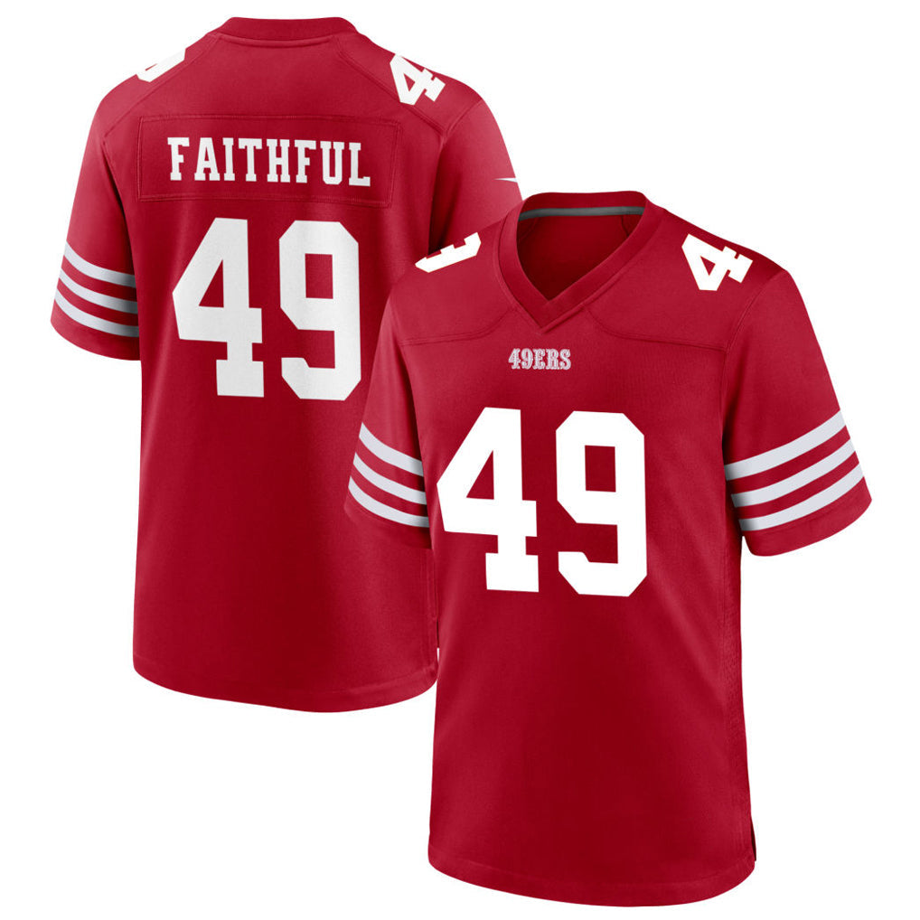 Kooe SF.49ers #49 The Faithful Player Scarlet Home Game Football Jerseys
