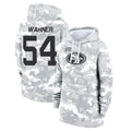 Kooe SF.49ers #54 Fred Warner Player Arctic Camo Salute to Service Hoodies Stitched Jerseys