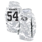 Kooe SF.49ers #54 Fred Warner Player Arctic Camo Salute to Service Hoodies Stitched Jerseys