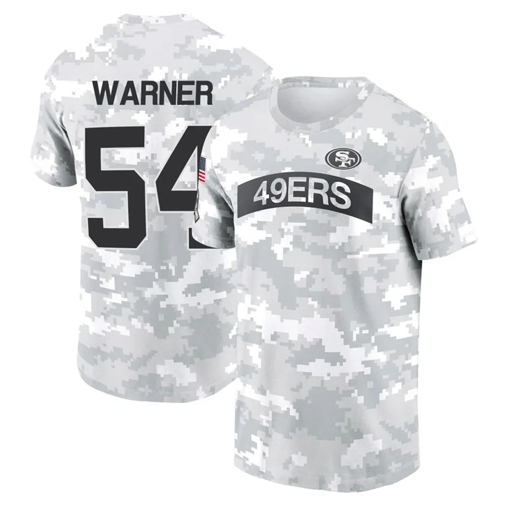 Kooe SF.49ers #54 Fred Warner Player Salute to Service Hoodies & T-Shirts Stitched Jerseys
