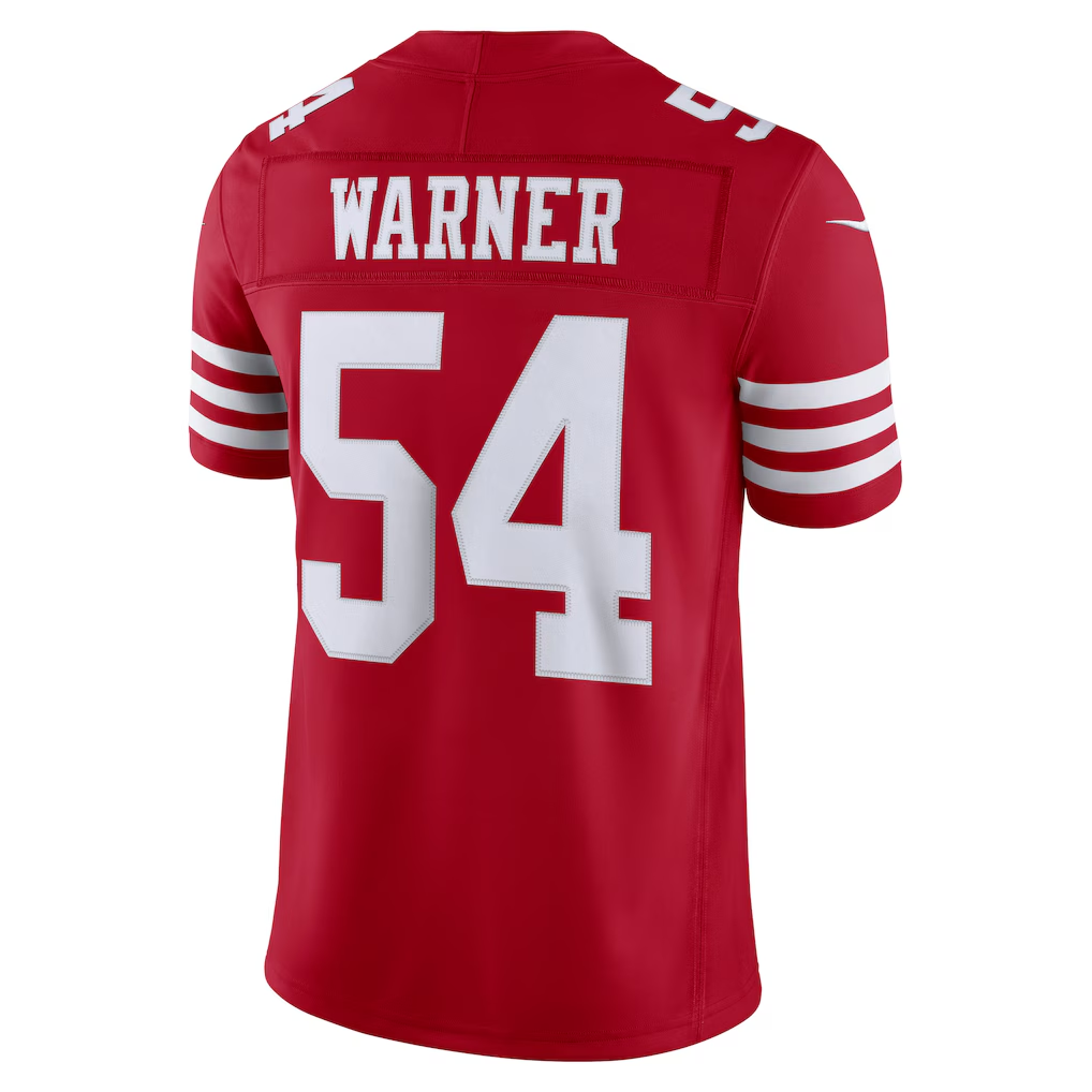 Kooe SF.49ers #54 Fred Warner Scarlet Team Vapor F.U.S.E. Stitched Limited Jerseys