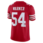 Kooe SF.49ers #54 Fred Warner Scarlet Team Vapor F.U.S.E. Stitched Limited Jerseys