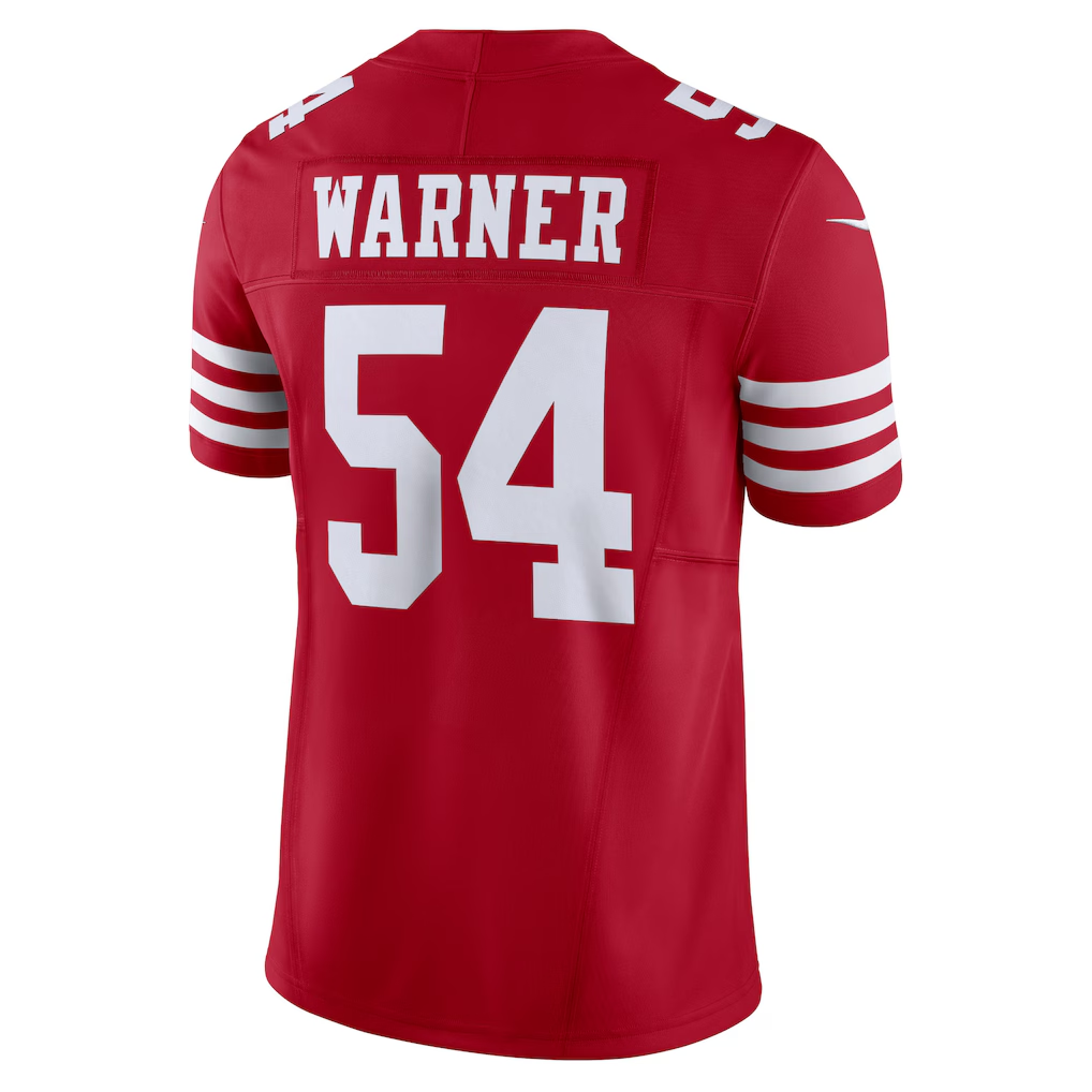 Kooe SF.49ers #54 Fred Warner Scarlet Vapor F.U.S.E. Limited Stitched Jerseys