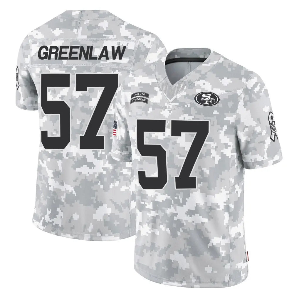 Kooe SF.49ers #57 Dre Greenlaw Player Arctic Camo Limited Salute To Service Home Game Stitched Jerseys