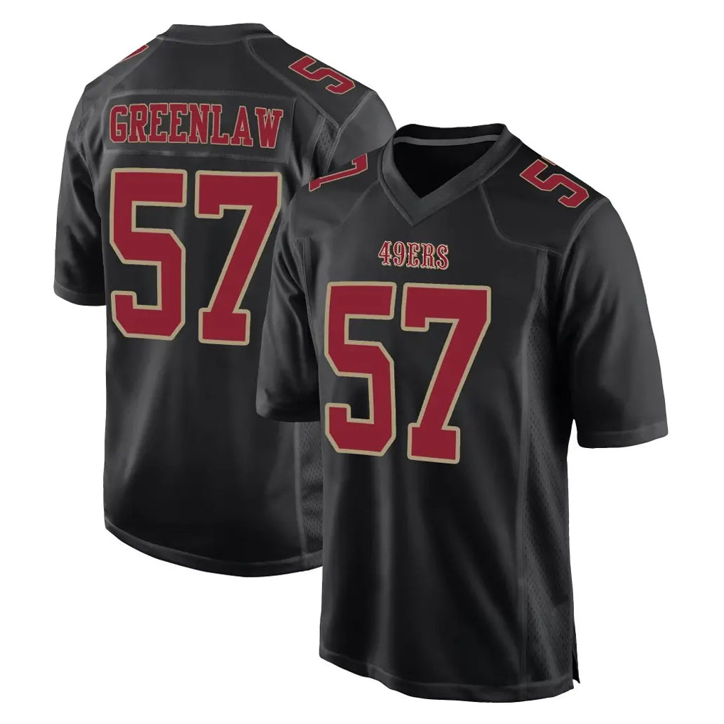 Kooe SF.49ers #57 Dre Greenlaw Player Black Fashion Home Game Stitched Jerseys
