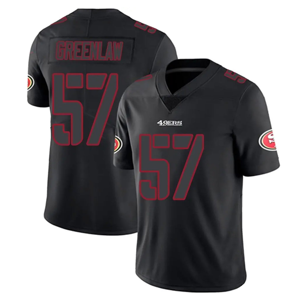 Kooe SF.49ers #57 Dre Greenlaw Player Black Impact Limited Home Game Stitched Jerseys