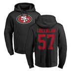 Kooe SF.49ers #57 Dre Greenlaw Player Black LOGO Pullover Hoodies Home Game Stitched Jerseys