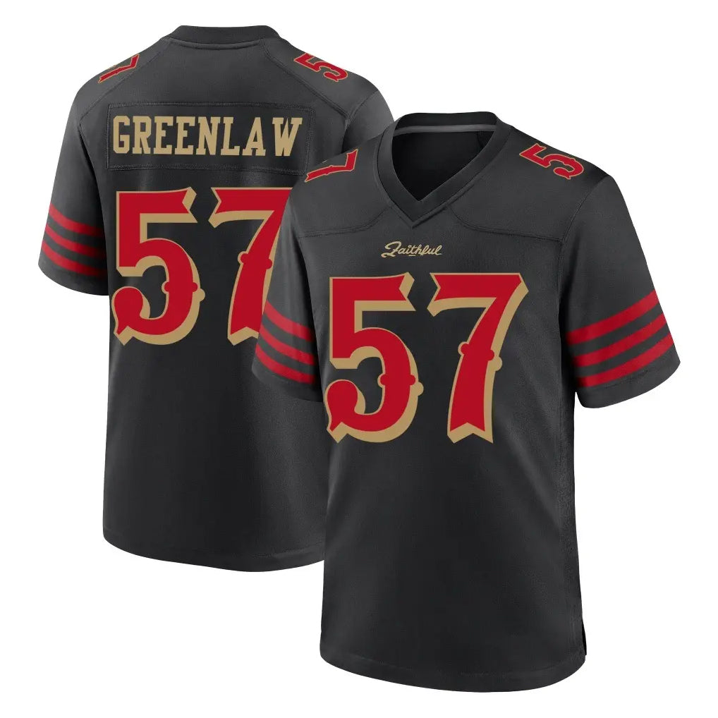 Kooe SF.49ers #57 Dre Greenlaw Player Black Rivalries Collection Home Game Stitched Jerseys