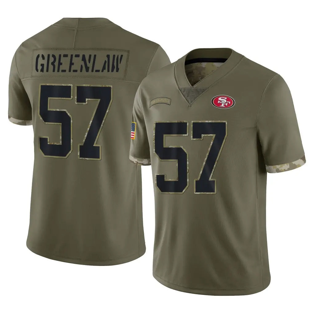 Kooe SF.49ers #57 Dre Greenlaw Player Olive Limited Salute To Service Home Game Stitched Jerseys
