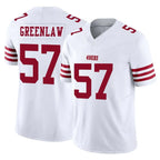 Kooe SF.49ers #57 Dre Greenlaw Player White Limited Vapor F.U.S.E. Home Game Stitched Jerseys