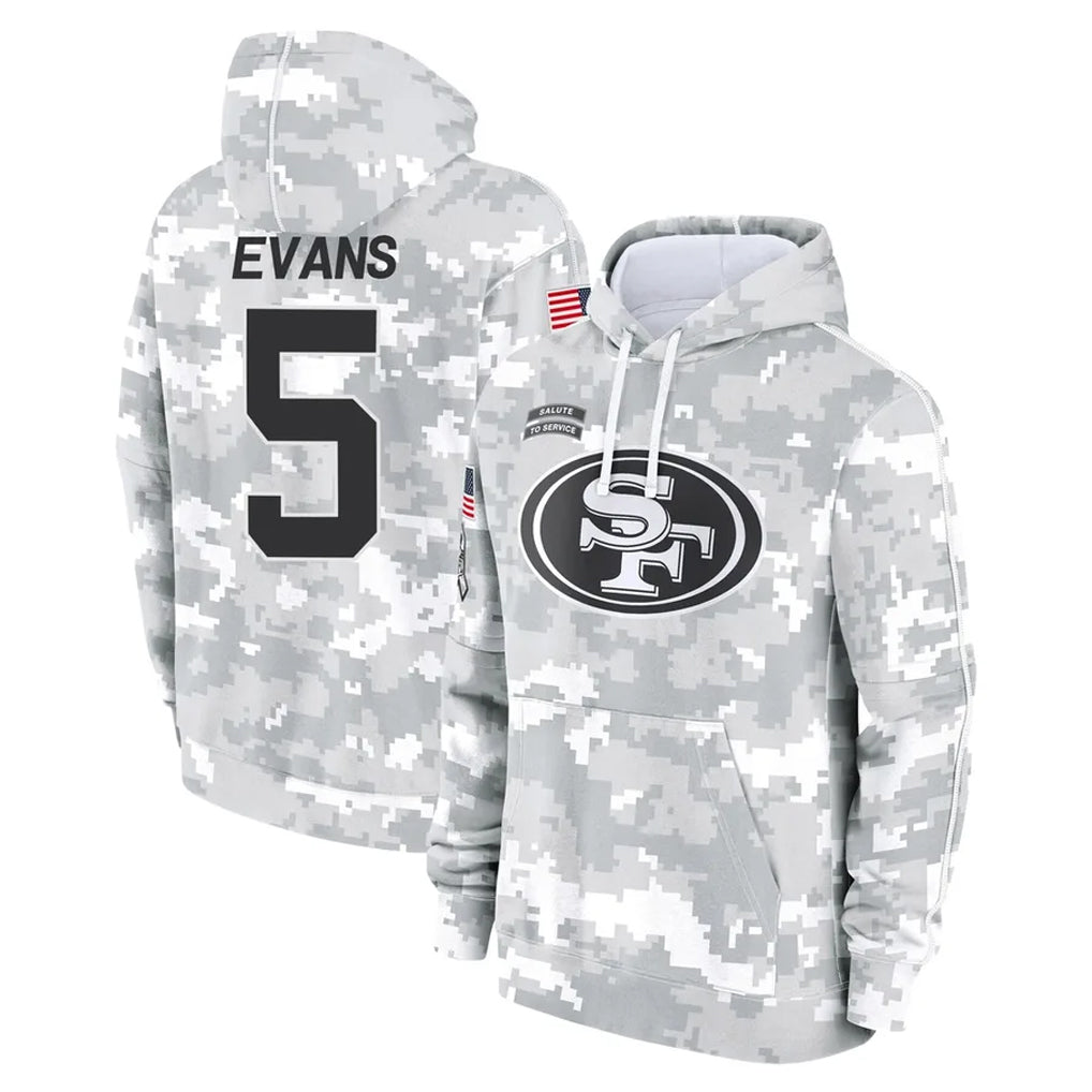 Kooe SF.49ers #5 Mike Evans Player Arctic Camo Limited Salute to Service Pullover Hoodies Game Stitched Jerseys