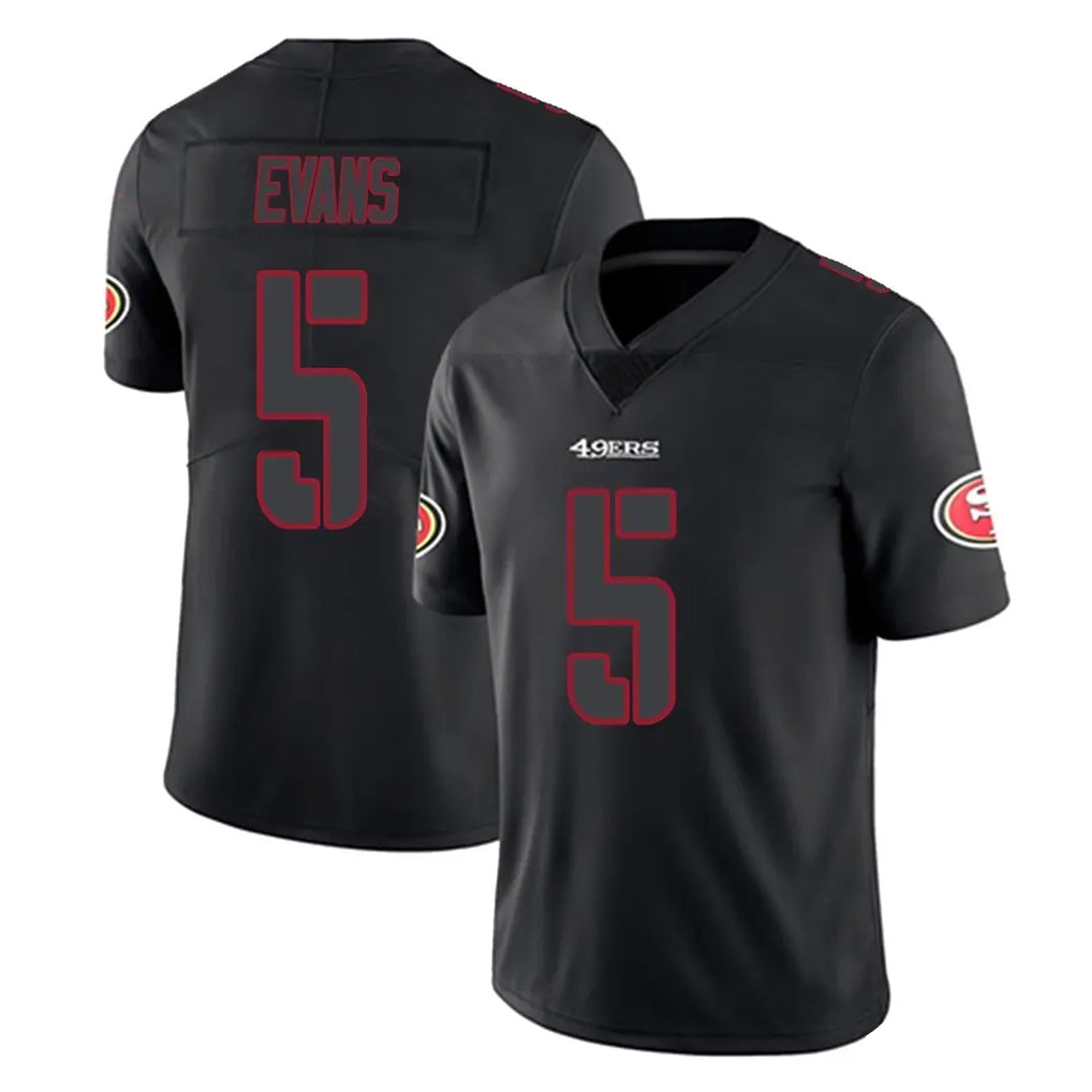 Kooe SF.49ers #5 Mike Evans Player Black Impact Limited Home Game Stitched Jerseys