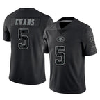 Kooe SF.49ers #5 Mike Evans Player Black Limited Reflective Home Game Stitched Jerseys