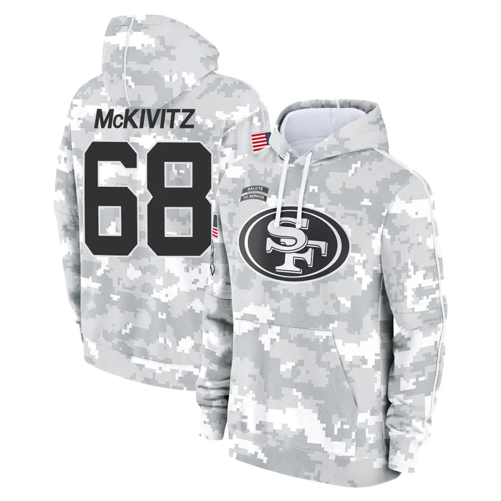 Kooe SF.49ers #68 Colton McKivitz Player Arctic Camo Limited Salute to Service Pullover Hoodies Game Stitched Jerseys