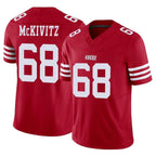 Kooe SF.49ers #68 Colton McKivitz Player Red Limited Vapor F.U.S.E. Home Game Stitched Jerseys