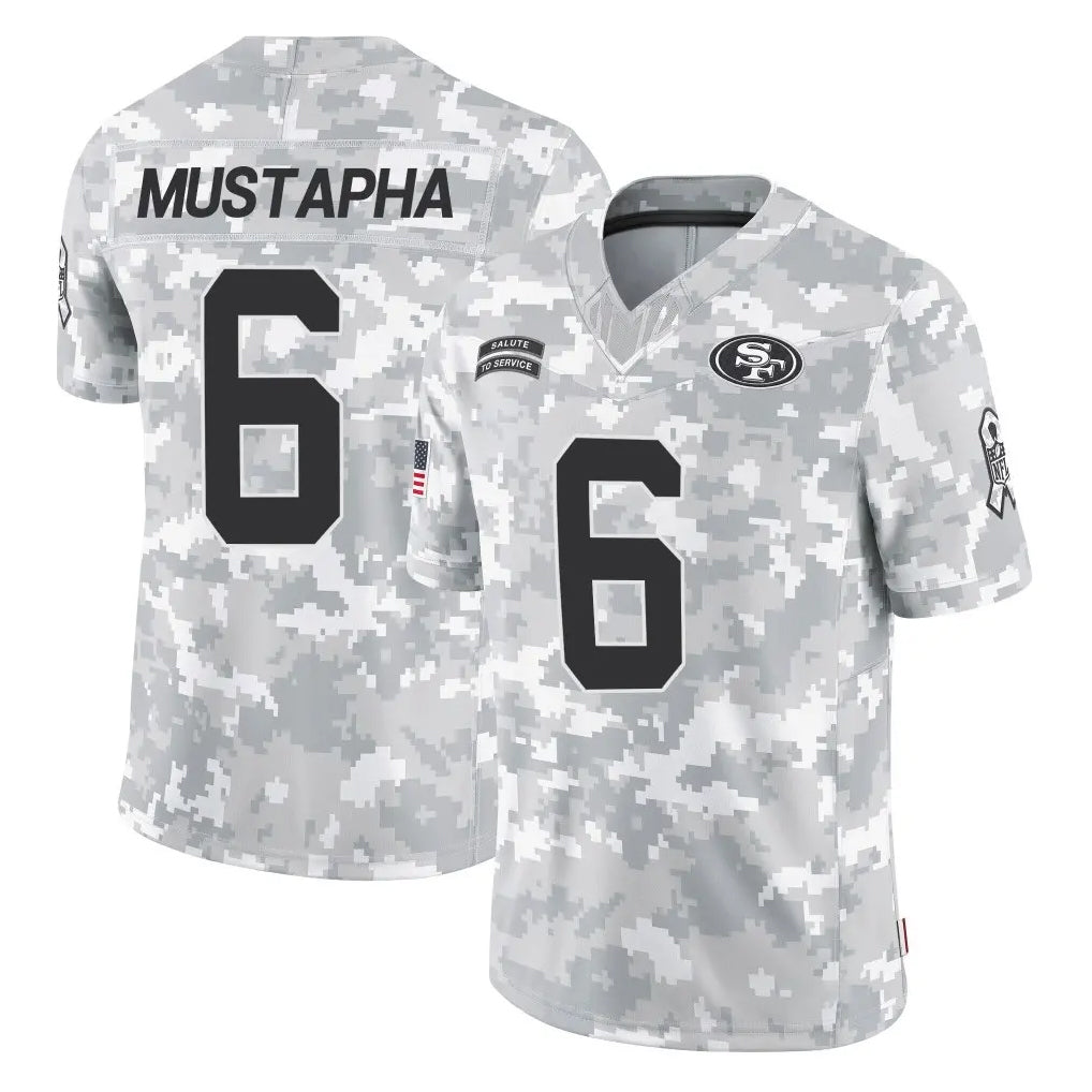 Kooe SF.49ers #6 Malik Mustapha Player Arctic Camo Limited Salute To Service Home Game Stitched Jerseys