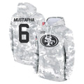 Kooe SF.49ers #6 Malik Mustapha Player Arctic Camo Limited Salute to Service Pullover Hoodies Game Stitched Jerseys