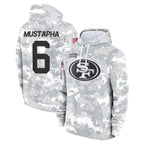 Kooe SF.49ers #6 Malik Mustapha Player Arctic Camo Limited Salute to Service Pullover Hoodies Game Stitched Jerseys