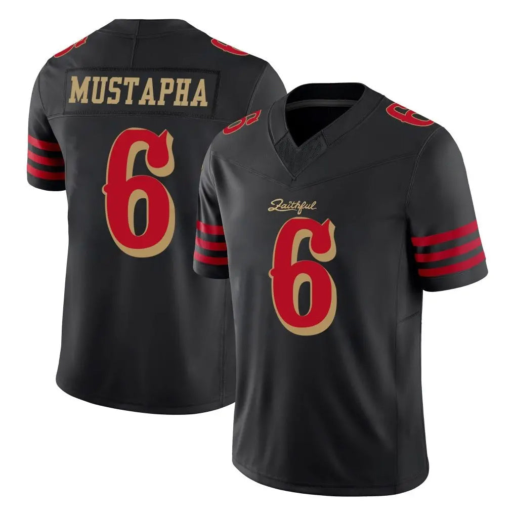 Kooe SF.49ers #6 Malik Mustapha Player Black Limited Rivalries Collection Home Game Stitched Jerseys