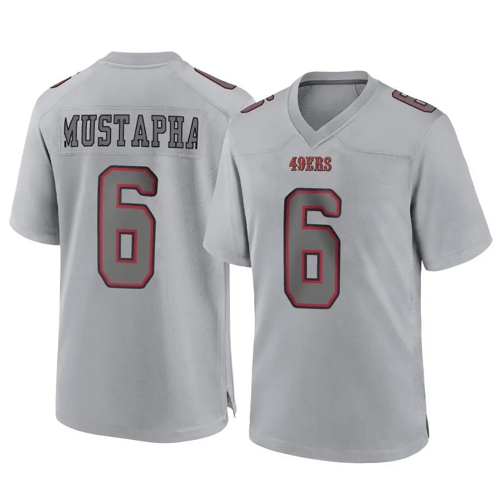 Kooe SF.49ers #6 Malik Mustapha Player Gray Atmosphere Fashion Home Game Stitched Jerseys