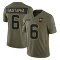 Kooe SF.49ers #6 Malik Mustapha Player Olive 2025 Salute To Service Limited Home Game Stitched Jerseys