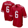 Kooe SF.49ers #6 Malik Mustapha Player Red Home Game Stitched Jerseys