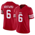 Kooe SF.49ers #6 Malik Mustapha Player Red Limited Vapor F.U.S.E. Home Game Stitched Jerseys
