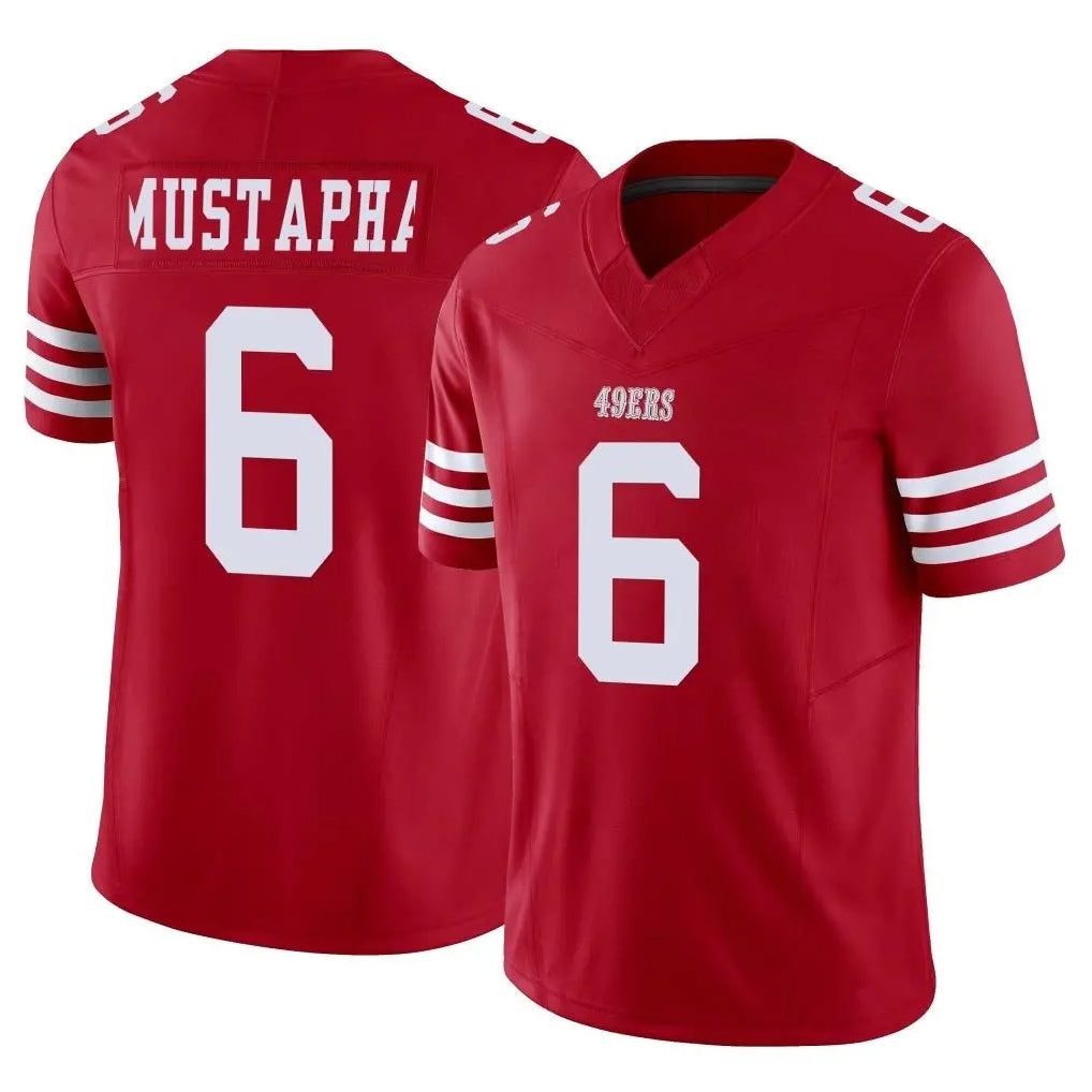 Kooe SF.49ers #6 Malik Mustapha Player Red Limited Vapor F.U.S.E. Home Game Stitched Jerseys