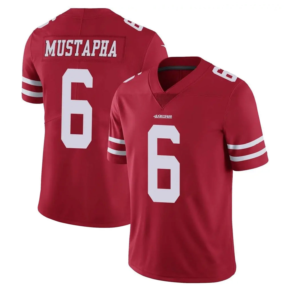 Kooe SF.49ers #6 Malik Mustapha Player Red Limited Vapor Untouchable Home Game Stitched Jerseys
