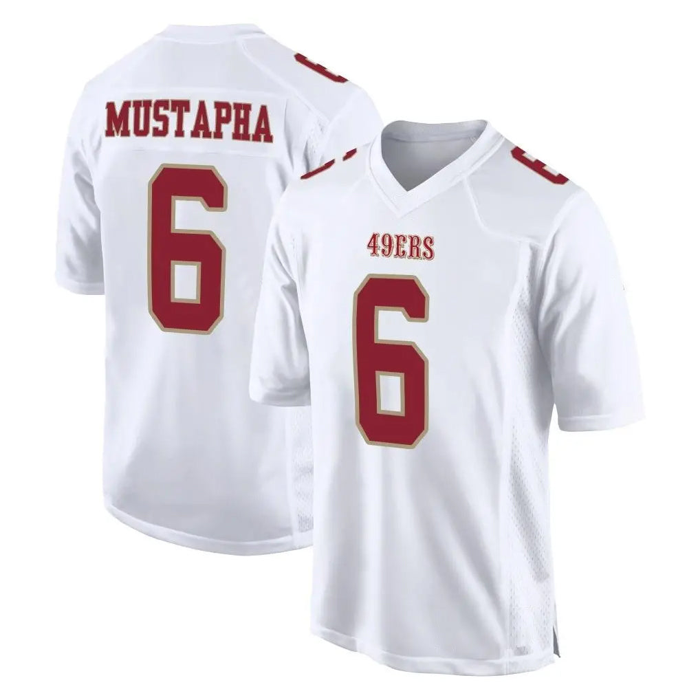 Kooe SF.49ers #6 Malik Mustapha Player White Fashion Home Game Stitched Jerseys