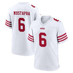 Kooe SF.49ers #6 Malik Mustapha Player White Game Home Stitched Jerseys