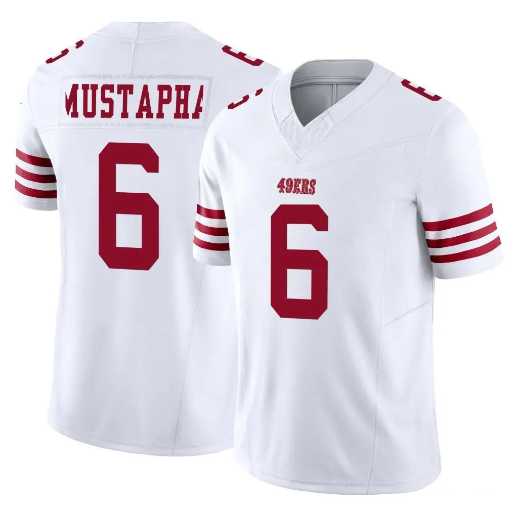 Kooe SF.49ers #6 Malik Mustapha Player White Limited Vapor F.U.S.E. Home Game Stitched Jerseys