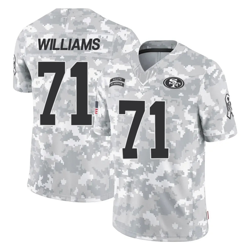 Kooe SF.49ers #71 Trent Williams Player Arctic Camo Limited Salute To Service Home Game Stitched Jerseys
