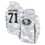 Kooe SF.49ers #71 Trent Williams Player Arctic Camo Limited Salute to Service Pullover Hoodies Game Stitched Jerseys