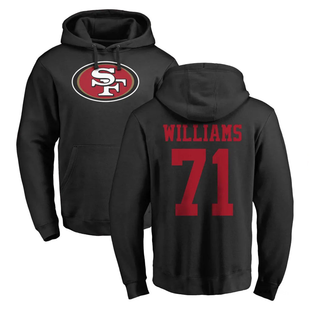 Kooe SF.49ers #71 Trent Williams Player Black LOGO Pullover Hoodies Home Game Stitched Jerseys