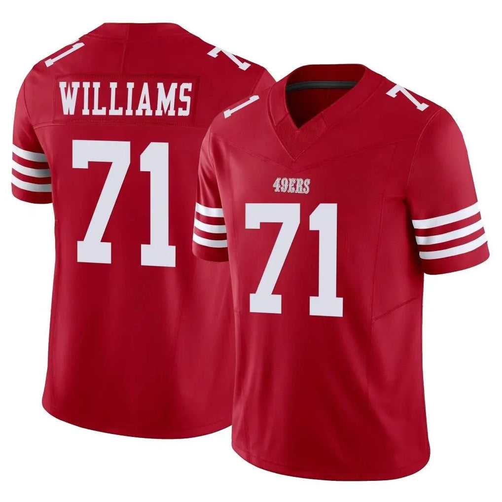 Kooe SF.49ers #71 Trent Williams Player Red Limited Vapor F.U.S.E. Home Game Stitched Jerseys
