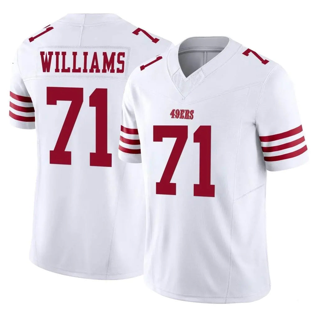 Kooe SF.49ers #71 Trent Williams Player White Limited Vapor F.U.S.E. Home Game Stitched Jerseys