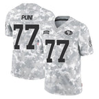 Kooe SF.49ers #77 Dominick Puni Player Arctic Camo Limited Salute To Service Home Game Stitched Jerseys
