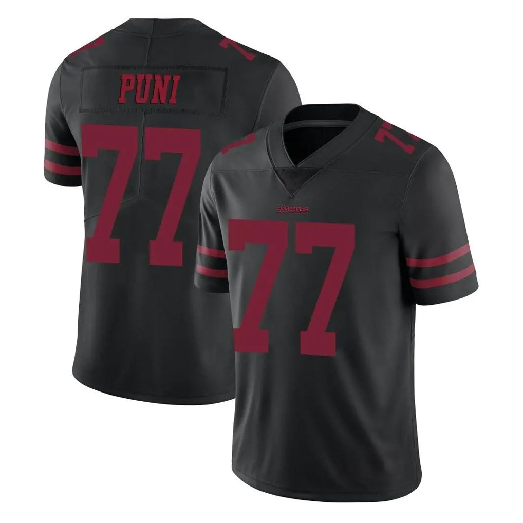 Kooe SF.49ers #77 Dominick Puni Player Black Alternate Limited Vapor Untouchable Home Game Stitched Jerseys