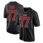 Kooe SF.49ers #77 Dominick Puni Player Black Fashion Home Game Stitched Jerseys